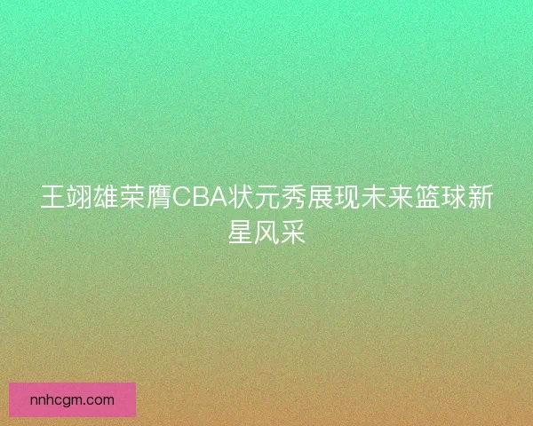 王翊雄荣膺CBA状元秀展现未来篮球新星风采 王翊雄荣膺CBA状元秀展现未来篮球新星风采